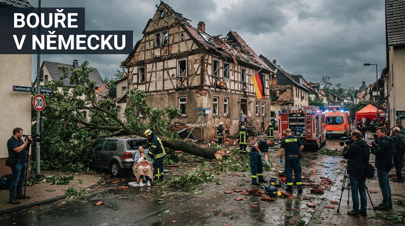 Bouře v Německu si vyžádaly oběť a způsobily rozsáhlé škody
