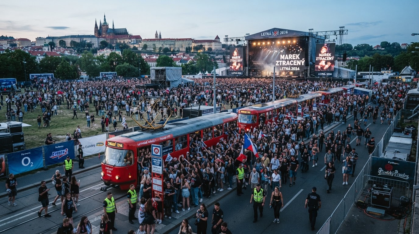 Letná se připravuje na megakoncert Marka Ztraceného, MHD posílí