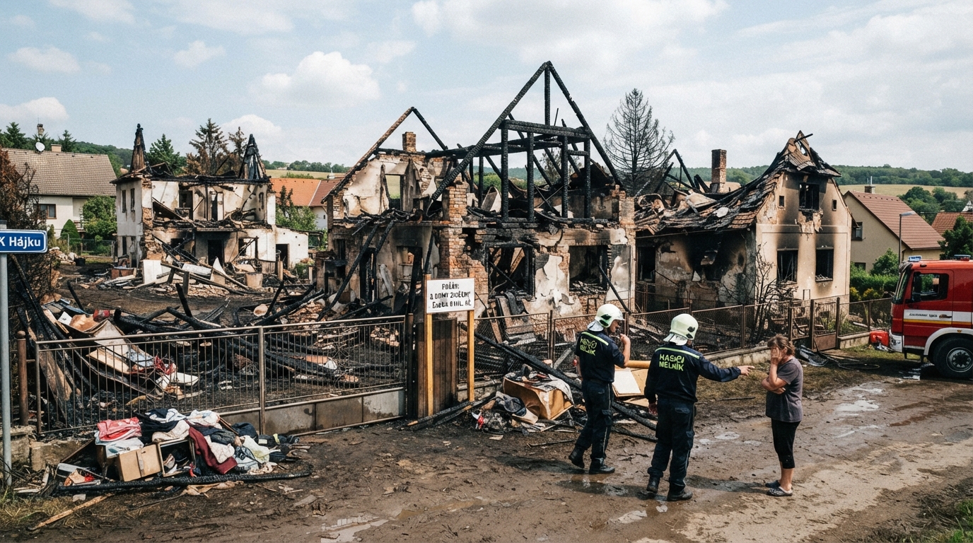 Na Mělnicku hořely tři domy, škoda dosahuje šesti milionů korun