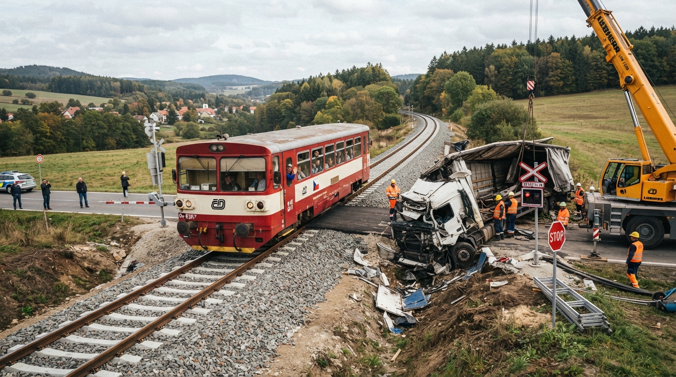 Trať mezi Táborem a Jihlavou je po srážce vlaku s náklaďákem opět v provozu