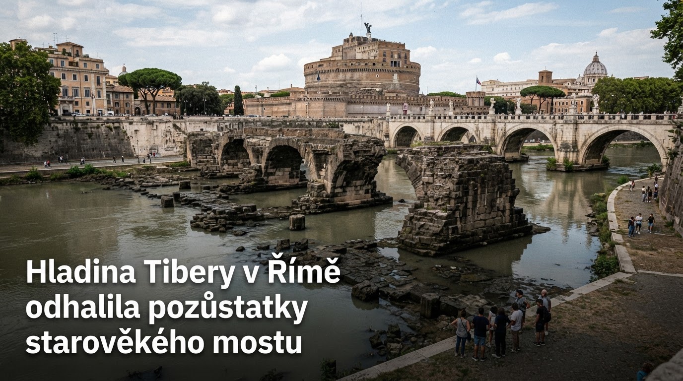 Hladina Tibery v Římě odhalila pozůstatky starověkého mostu