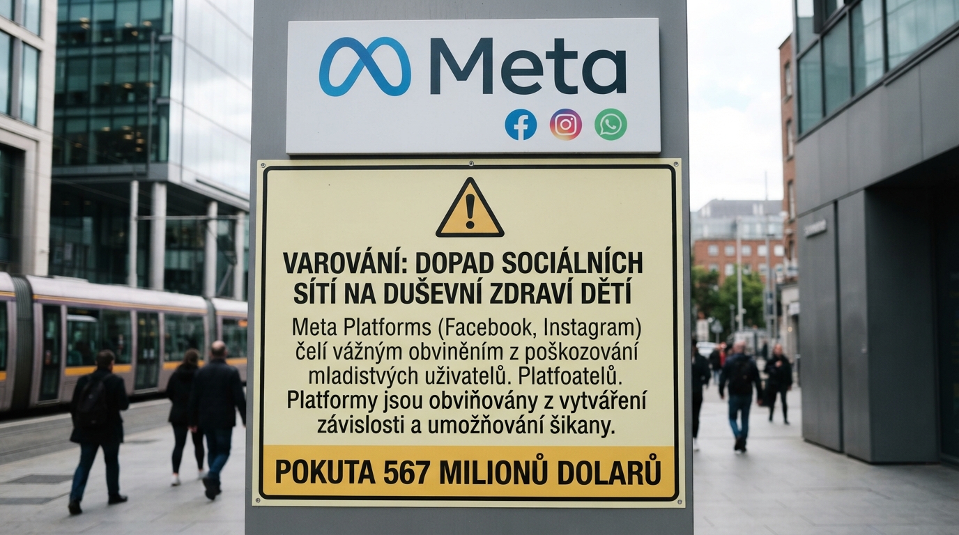Meta Platforms dostala pokutu 567 milionů dolarů za poškozování duševního zdraví dětí