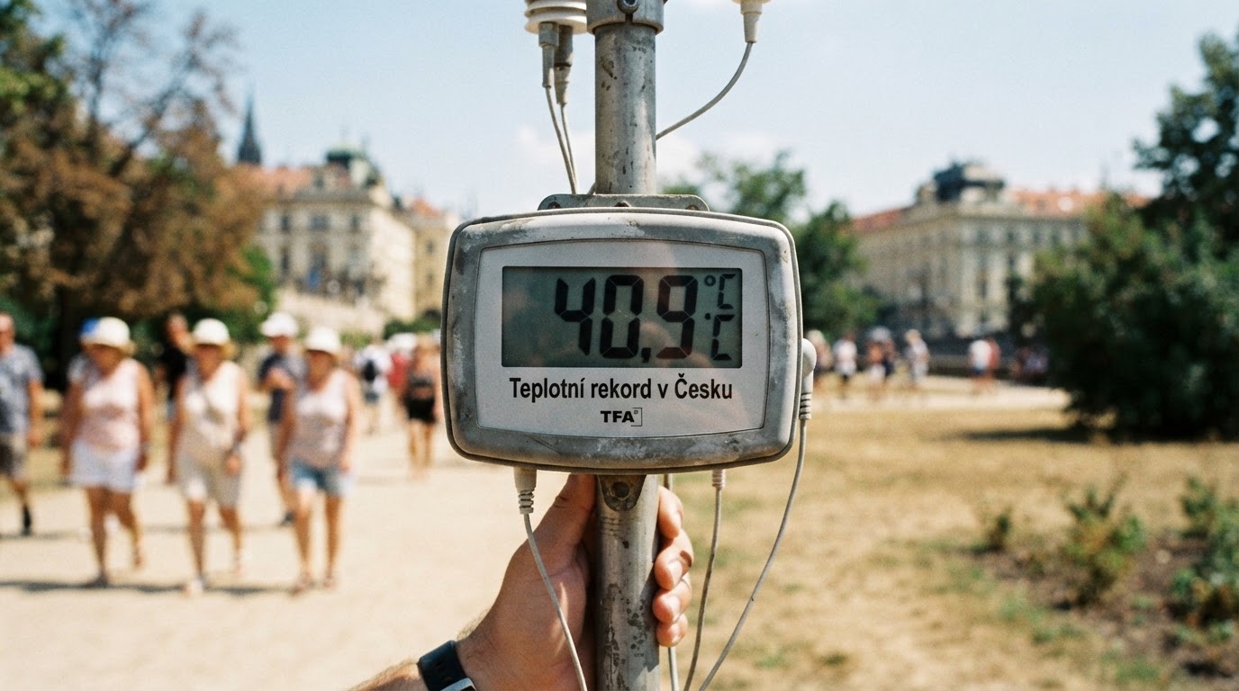 V Česku padl teplotní rekord 40,9 stupně, hlásí Novinky